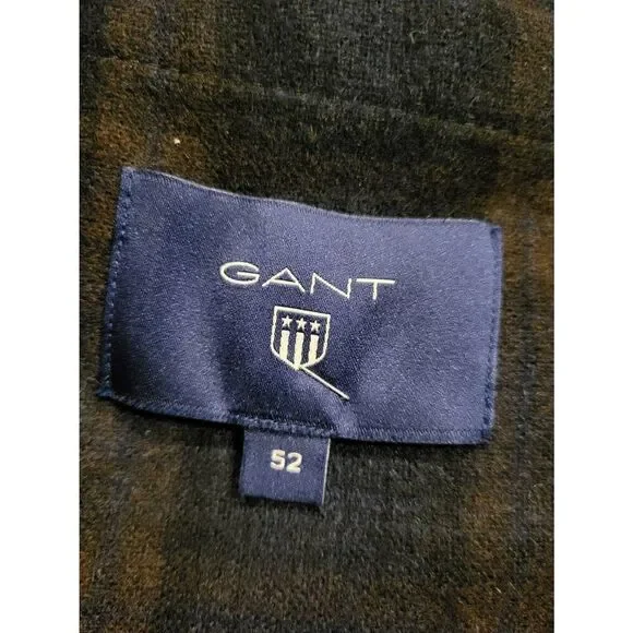 Gant Blazer Jacket Men's 42 Check Italian Wool Flannel Slim Fit Two Button